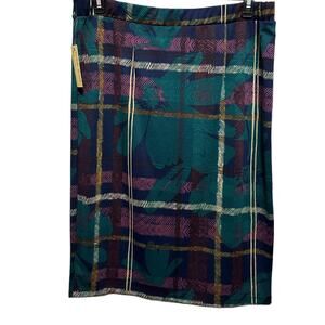 MELISSA PAIGE Pencil Skirt Womens Size XL Green Plaid Design